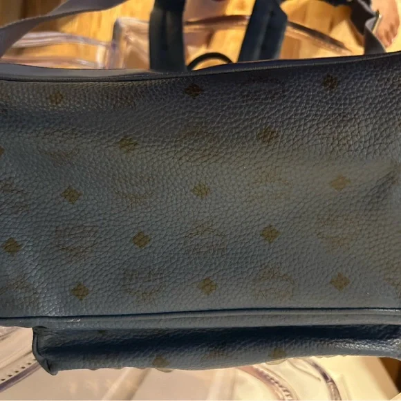 AUTHENTIC blue MCM Stark backpack with studs
